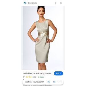 Chancelle champagne sheath dress with paillette embellishment at waist, NWT, Sz.